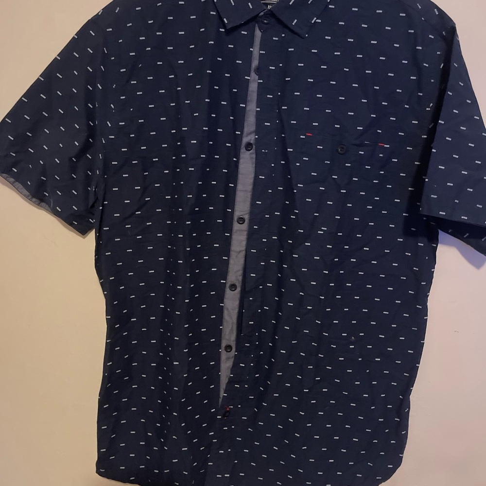 Expressions Dark Blue Casual Button-Down Shirt